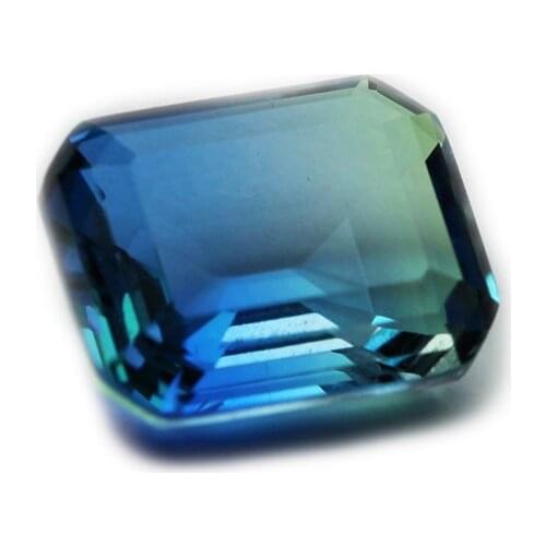 Synthetic double color tourmaline tourmaline beads for jewelry making loose gems stone created composite stone