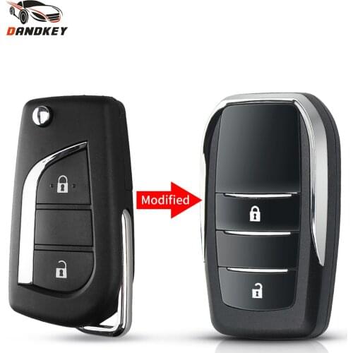 Dandkey Replacement Remote Key Case For Toyota Scion Corolla RAV4 Camry Avlon 2 Buttons Modified Folding Key Shell