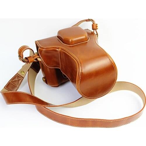 Portable PU Leather case Camera bag For Fujifilm XT30 X-T30 T30 Camera Cover pouch With Battery Opening Shoulder strap