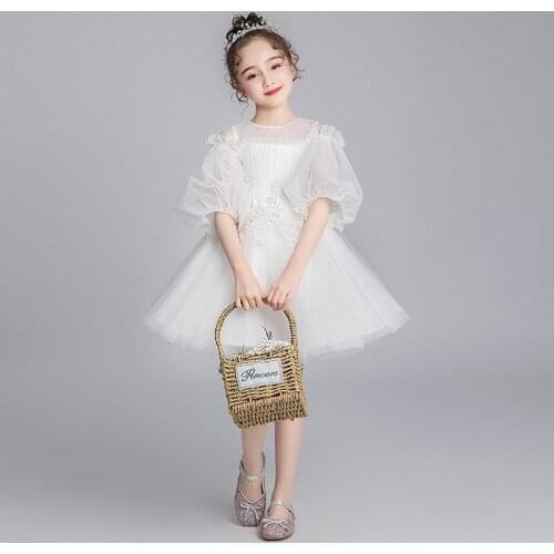 Baby applique Formal Princess Dress for Girl Elegant Birthday Party Dress Girl Dress Baby Girl Christmas Clothes wedding gowns