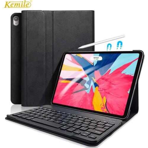 For New iPad Pro 11 Case W Wireless Bluetooth Keyboard Smart Leather Protective Cover For iPad Pro 11 inch 2018 tablet Keypad