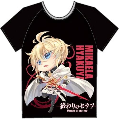 Japanese Owari no Seraph Mikaela Hyakuya moe Summer style T-Shirt Anime T shirt Fashion Men Women Casual Short Sleeve shirt Tops