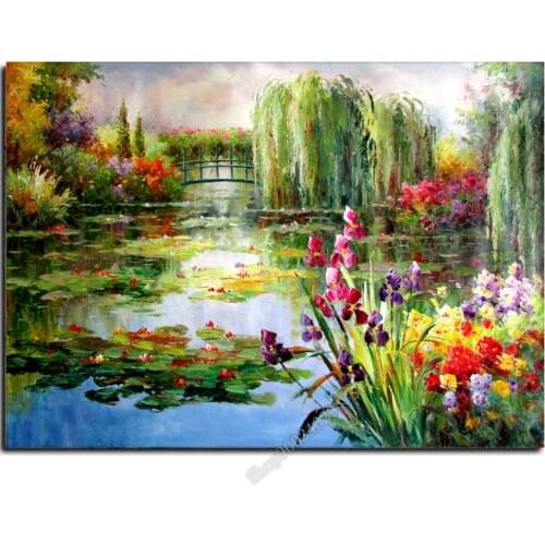 Claude Monet Colorful Water Lily Diamond painting,Diamond picture Full Square round 5d diamond Embroidery sale,wall arts FF2442