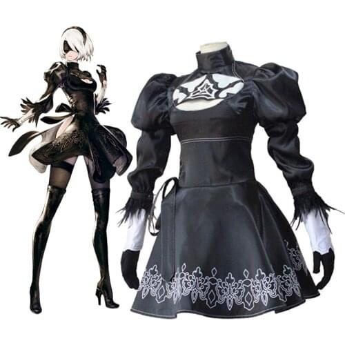 Game NieR:Automata Cosplay Costumes YoRHa 2 Gou B Gata Cosplay Costume Halloween Girls Women Anime 2B Cosplay Costume Dress