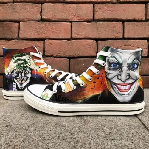 Wen Hand Painted Shoes Joker Design Custom High Top Canvas Sneakers Man Womans Christmas Birthday Gifts