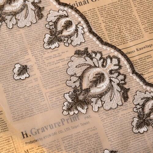 Cusack 2 meter 17 cm Lace Trim Ribbon Mesh Embroidered for Dress Garment Home Textiles DIY Crafts Trimming Lace Fabric Sew On
