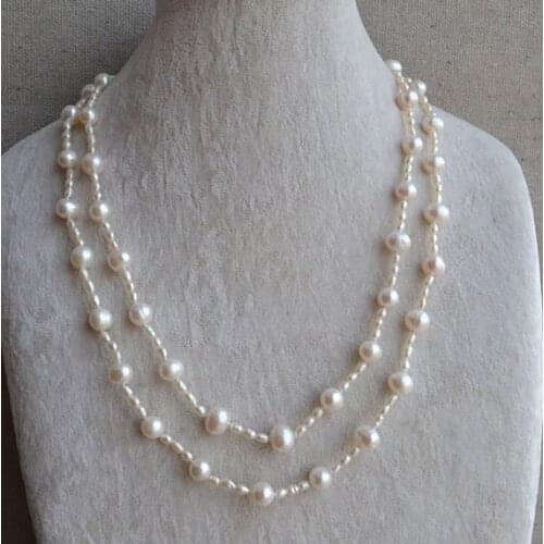 Favorite Pearl Long Necklace Wedding Genuine Freshwater Pearl Ivory Jewelry Charming Birthday Party Fine Lady Gift