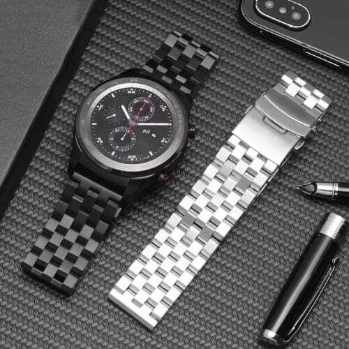 Stainless Steel Metal Men Watch Bracelet Women Solid Brushed Band Belt For Samsung Gear S3 Galaxy Watch 18 20mm 22mm 24mm Strap