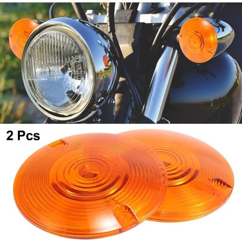 Motoforti 2pcs 82mm OD Yellow Front Rear LED Turn Signals Covers Light Lens Cover for Harley-Davidson Electra Glide