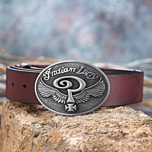 Western cowboy mens leather belts with alloy smooth buckle 1.5 inch Fashion belt One-piece button