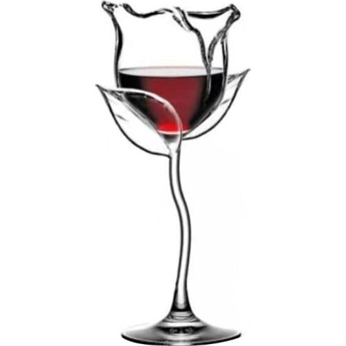 Fancy Red Wine Goblet Wine Cocktail Glasses 100ml Rose Flower Shape Wine Glass P R7RC