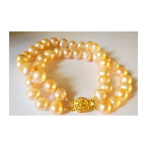 New Arrival Favorite Pearl Bracelet 7-8mm Pink Color Real Freshwater Pearl Bracelet 2 Strands Gold Clasp Fine Jewelry Women Gift