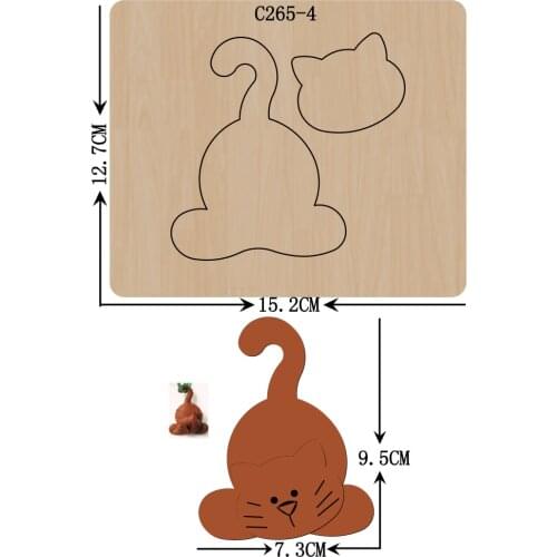 New Cat Wooden die Scrapbooking C-265-4 Cutting Dies