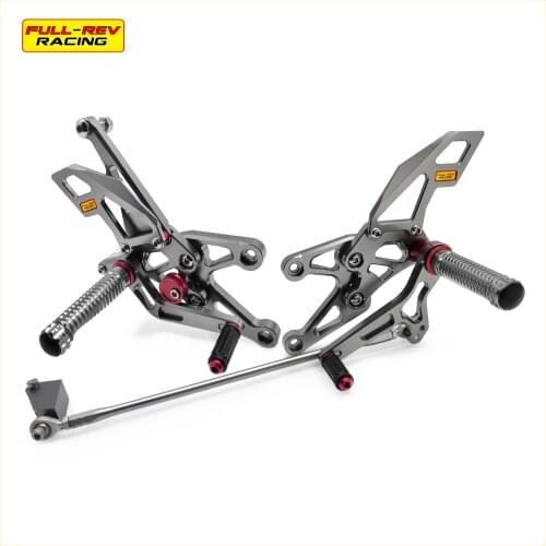 Full Rev Racing REARSETS Motorcycle Rearset Footpegs SILVER For YAMAHA YZF-R6 2006-2014
