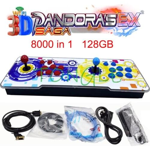Pandora 3D WIFI EX SAGA Box 128GB 8000 In 1 Save Function Zero Delay 6/8 Buttons Joystick 2 Player Controller Arcade Console