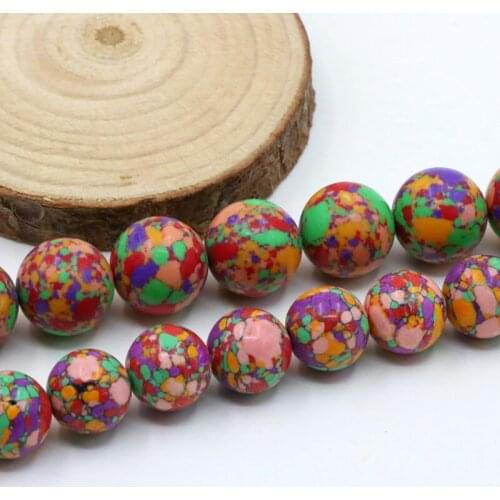 Multicolor Turkey Stone 10/12mm size optional round loose beads 15" DIY women jewelry making ornaments