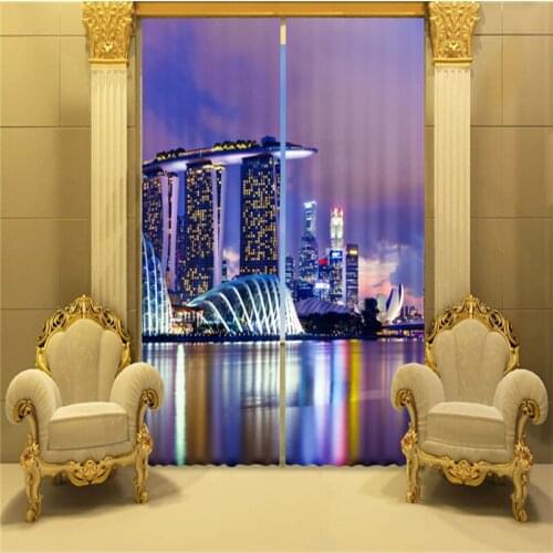Customized Scenery Luxury 3D Blackout Window Curtain Drapes For Living room Bed room Hotel Wall Tapestry Cortinas