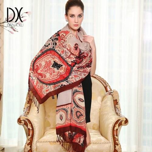 Luxury Brand Scarf Unisex 2019 Female Male Canada Wool Cashmere Scarf Pashmina Tassels Women Men Wrap Warm Large Size 96*43inch