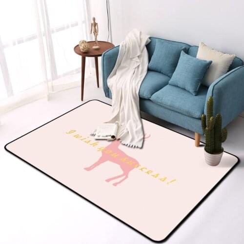 Pink deer carpet for living room bedroom door porch kitchen window leisure household area rug kids room play crwaling tapete