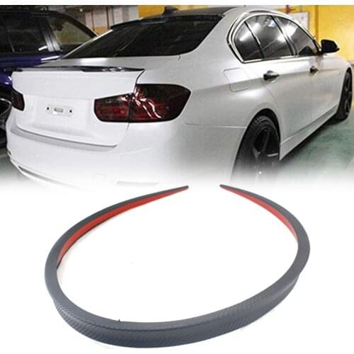 Universal 1.2M Black Soft Car Rear Wing Lip Spoiler Tail Trunk Roof Trim Car-Styling Carbon Fiber Sticker Car Spoiler DIY Refit