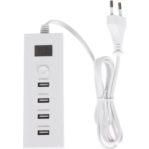 High Speed 4 Port USB Charging Dock Station Quick Charger USB Splitter Adapter USB Power Hub with Switches For PC Laptop EU Plug