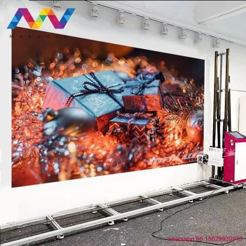 High quality CMYKW 5 color 3d direct to wall murals UV ink wall printing machine wall printer with double head price