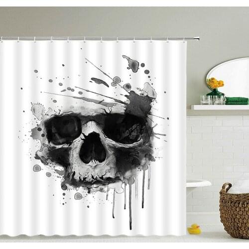 High Quality Washable Shower Curtain Skull Skeleton 3D Print Waterproof Fabric Bathroom Curtains Decor Personality Bath Screen