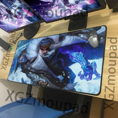 XGZ Large Gaming Mouse Pad Black Lock Edge Anime Mighty Leader General HD Custom Internet Cafe Computer Desk Mat Non-slip Xxl
