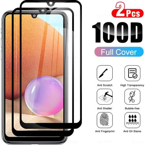 2Pcs Full Film Cover Tempered Glass For Samsung A32 4G Glasses Protective Glas For Galaxy A 32 4G SM-A325F 6.4 Inches Protection