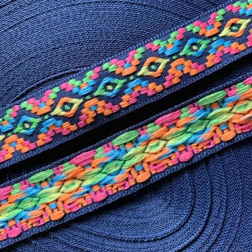 ZERZEEMOOY NEW 7/8'' 24mm 5yard/lots 100% polyester Zakka Handmade geometry Woven Jacquard Ribbon dog lace