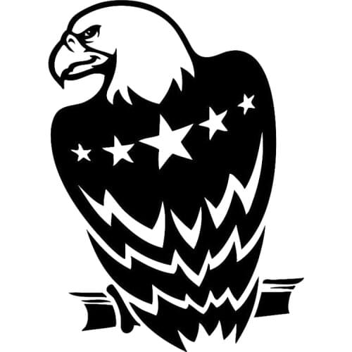 11.4cm*15.6cm Eagle Birds Decor Fashion Motorcycle Stickers Decals Black/Silver S3-6031