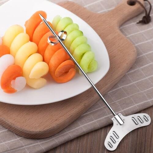 304 stainless steel spiral rotating spiral knife creative cucumber rotating kitchen swing board decoration tools, kitchen access