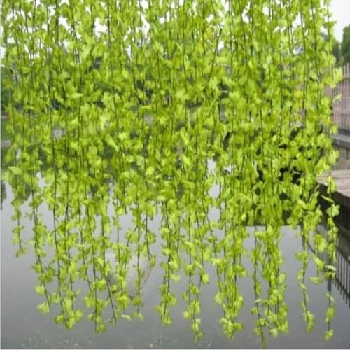 5 Branchs/pcs Wisteria Rattan Artificial Silk Cherry Blossom Wall Hanging Flower Vine For Garden Home Decor Wedding Decorations