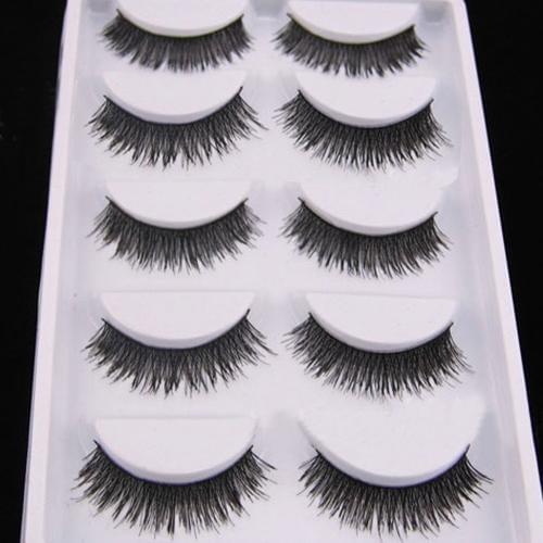 5 Pairs Natural Thick Cross Handmade Eye Lashes Extension Makeup False Eyelashes