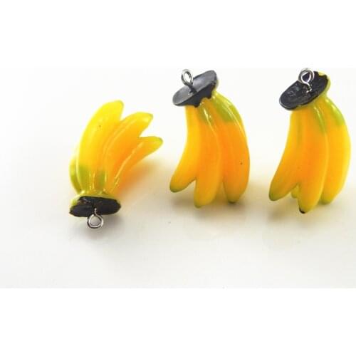 Julie Wang 5PCS Yellow green Resin Banana Charms Pendants Suspension Jewelry Necklace Bracelet Accessory Hnadcraft51568