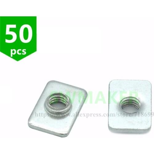 SWMAKER 50pcs Zinc Coated M5 T Nut for 2020 profile extrusion CNC Reprap 3D printer