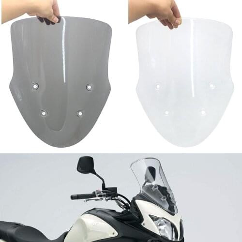 Motorcycle Windshield Windscreen Accessories For Suzuki DL650 DL 650 2012-2016 Double Bubble Acrylic Smoke Black