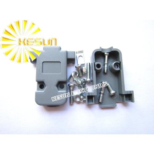 FREE SHIPPING 20pcs/lot DB9 Grey Shell 9P 9Pin Serial D-Sub Connector Cover