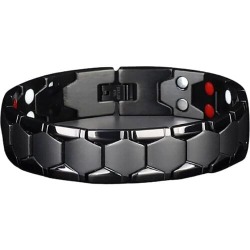 Large Mens Bracelet 3 IN 1 Health Energy Bangle Arthritis Twisted Magnetic Exquisite Bracelet Male Gift Power Therapy Magnets