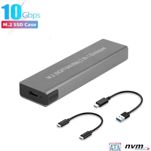 M.2 SSD Case,M.2 NVME to USB3.1, Type-C GEN2 M/B Key Dual Signal M2 PCIe NGFF Enclosure Adapter for 2230/2242/2260/2280 SSD Box