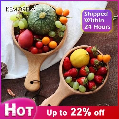 1PCS Japanese Style Wooden Rice Bowl Noodle Ladle Long Handle Soup Salad Fruit Decoration Bowl Home Accessory Kitchen Art Tools