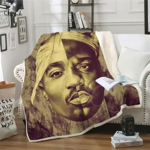 Two-layer Blanket Biggie Smalls Tupac 2Pac Blankets Adult Quilt 3D Print Rapper Warm Soft Plush Child Blanket For Beds Home Sofa