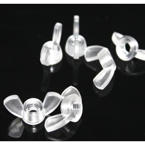 M6 Wing nuts arcylic clear plastic nuts transparent Adjustable Lighten airplane model aircraft,LED Lighting isolation DIN315 nut