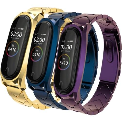 Gosear Metal Stainless Steel Wristband Watchband Watch Band Strap for Xiaomi Mi Band Miband 3 4 Smart Bracelet Accessories