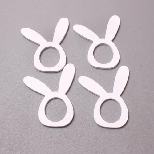 Bunny Napkin Rings Wooden Easter Cartoon Shape Napkin Rings Kitchen Table Decoration Banquet Napkin Decoration