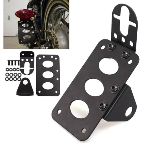 Motorcycle Rear License Plate Bracket Stop Light Holder Frame for Harley Mount Cruiser Chopper Cafe Racer Bob Universal