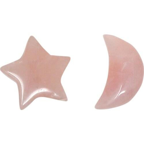 Moon and Star Stone Crystals DIY Jewelry Making Gemstone Healing Energy Pocket Figurine