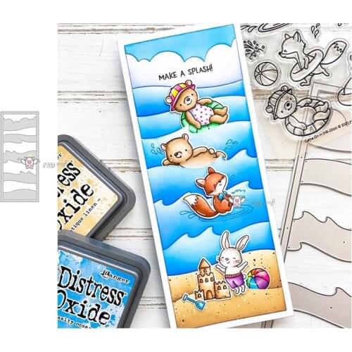 Mmao Crafts Metal Steel Cutting Dies New Wavy stripes frame Stencil For DIY Scrapbooking Paper/photo Cards Embossing Dies