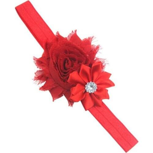 Fashion Kids Shabby Flower Headband Red Flower Headband Girls/Newborn Hair Accessories Headband