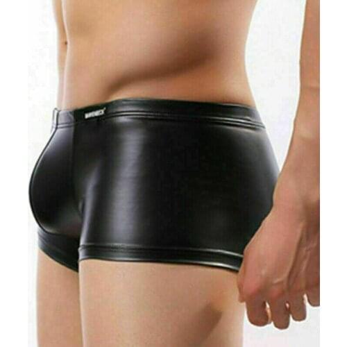 Men Underwear Boxer Briefs Trunks Solid Color Sexy Bandage Fashion Metal Boxer Men Gay Underwear Shorts U Convex Pouch Panties